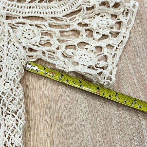 Solitaire Crochet Overlay Top Mini Dress Beach Festival Style Size Medium - Picture 4 of 8